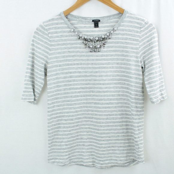 J. Crew Tops - J. Crew Jeweled Painter T-Shirt in Stripe Stretchy